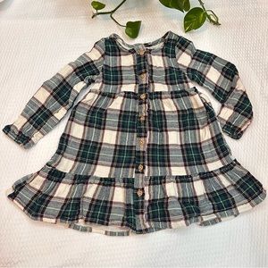 Toddler Girl plaid button up dress 3t
